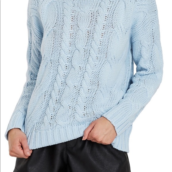 Charlie Holiday Botanica Fairmont Cable Knit Sweater Chunky Blue Small Cozy - Picture 11 of 11